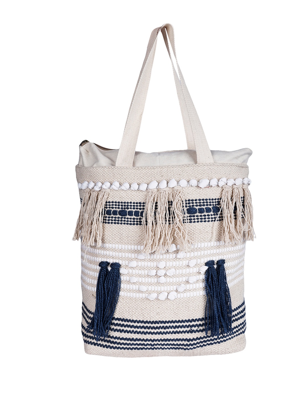 

PCL FASHION Shopper Tote Bag with Fringed, Black