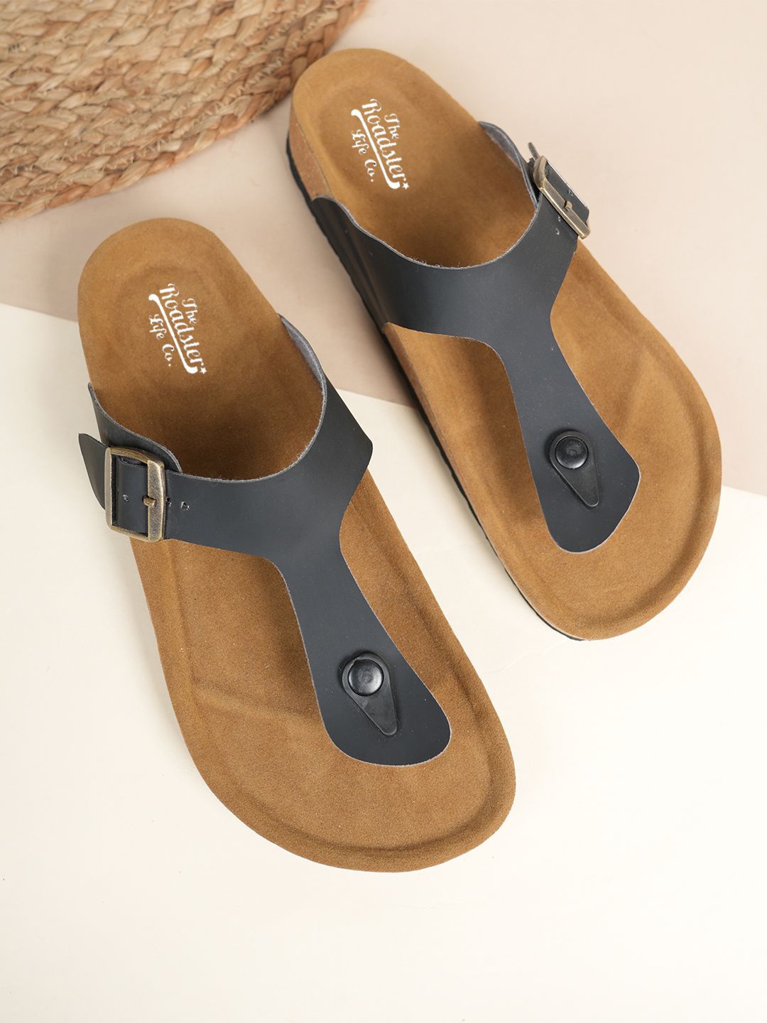 

The Roadster Lifestyle Co Men Slip On Comfort Sandals, Black
