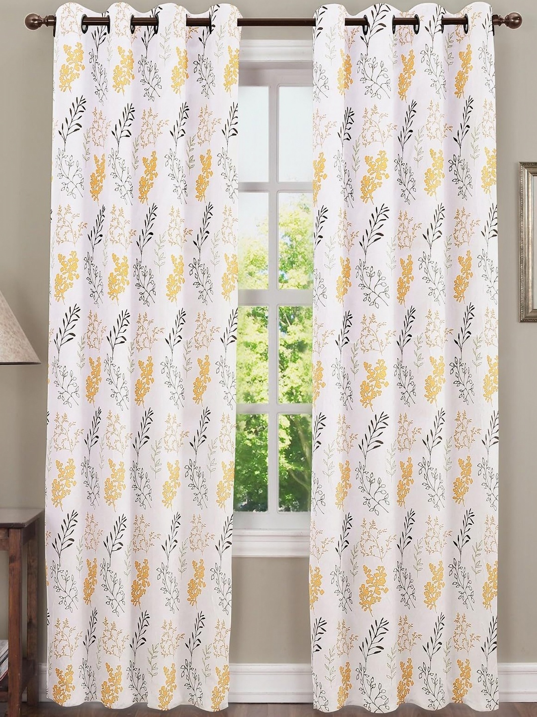 

Dekor World Multicoloured Set of 2 Floral Long Door Curtain, Multi