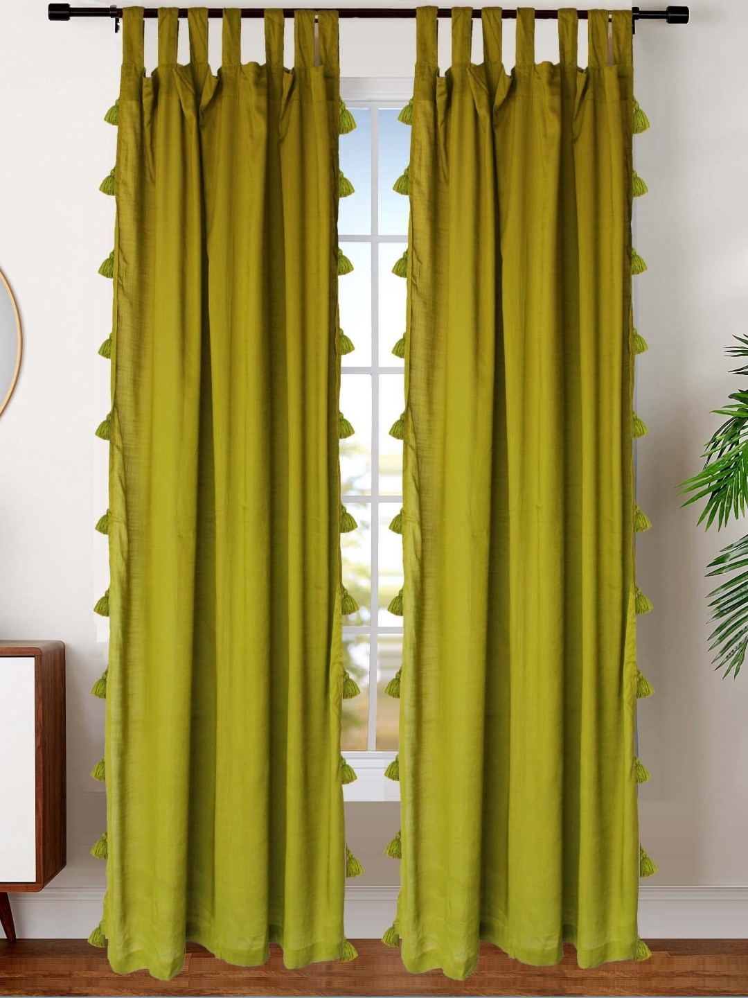 

Dekor World Multicoloured Set of 2 Sheer Door Curtain, Multi