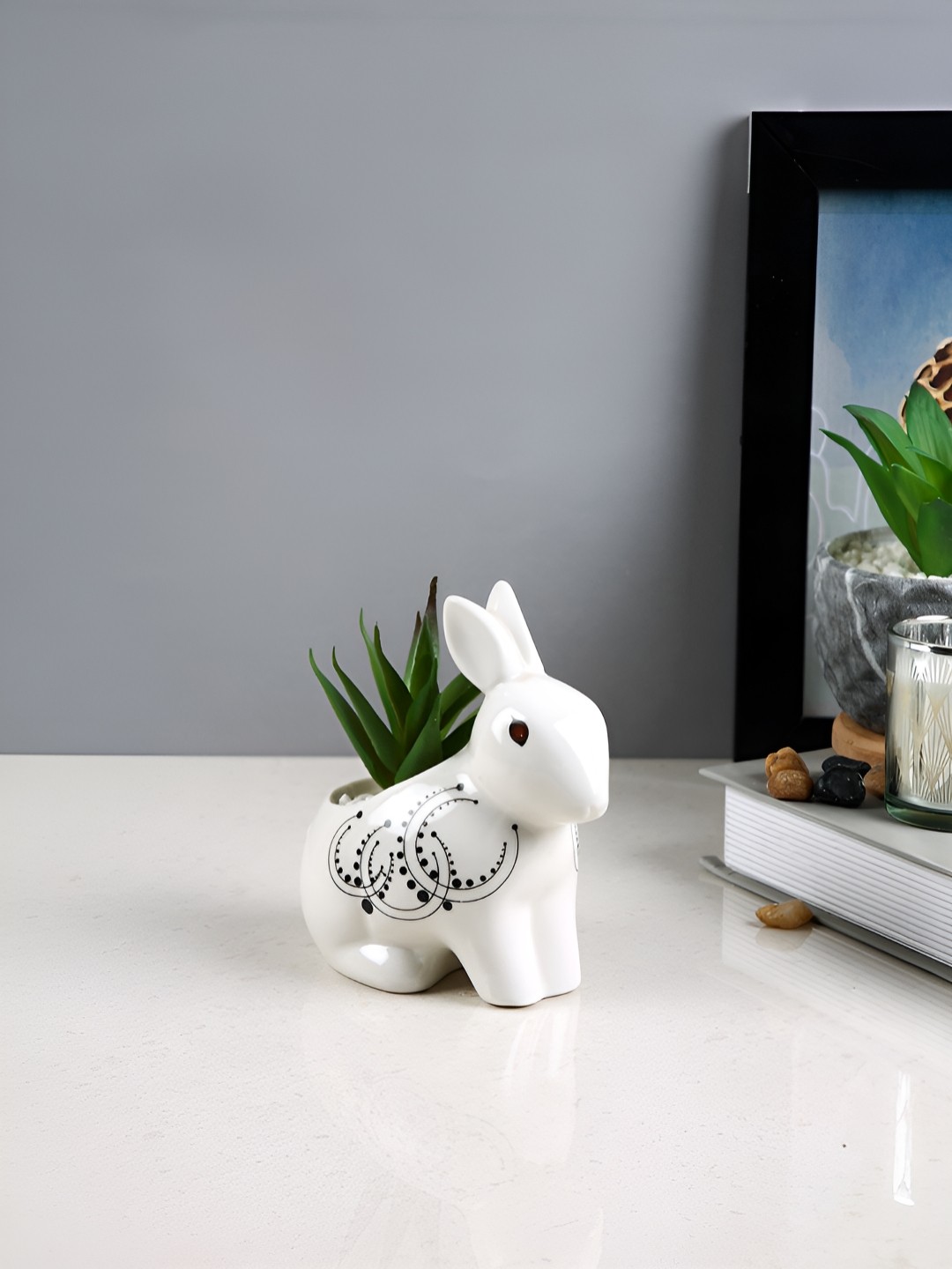 

TAYHAA White 1 Pieces Succulent Artificial Plant With Pot