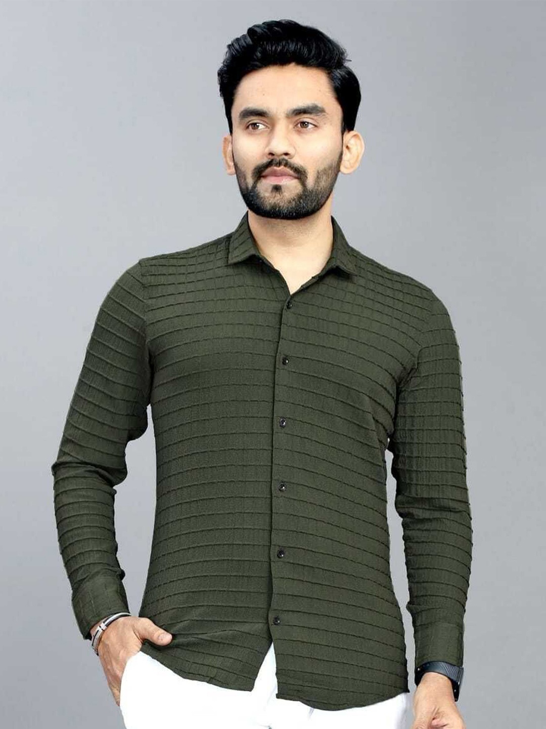 

STI Men Classic Opaque Casual Shirt, Pink