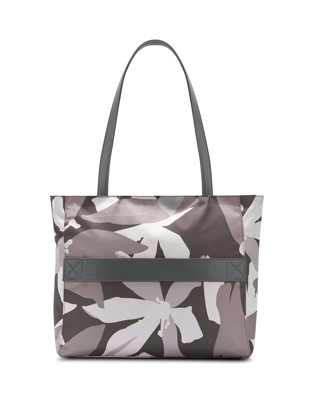 

Lavie Geometric Printed Structured Tote Bag with Applique, Grey
