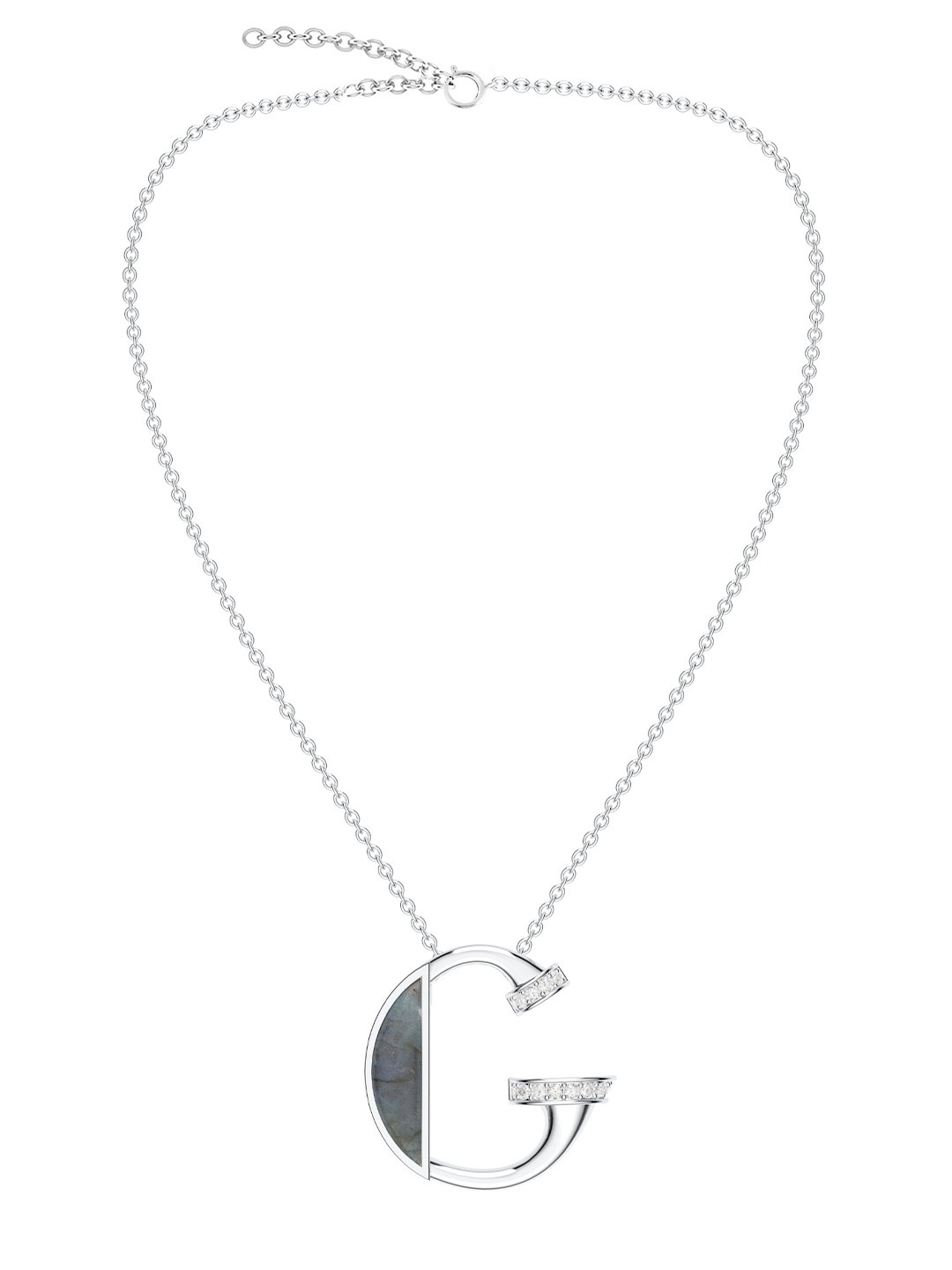 

Kicky And Perky Rhodium-Plated Contemporary Pendants with Chains, Silver