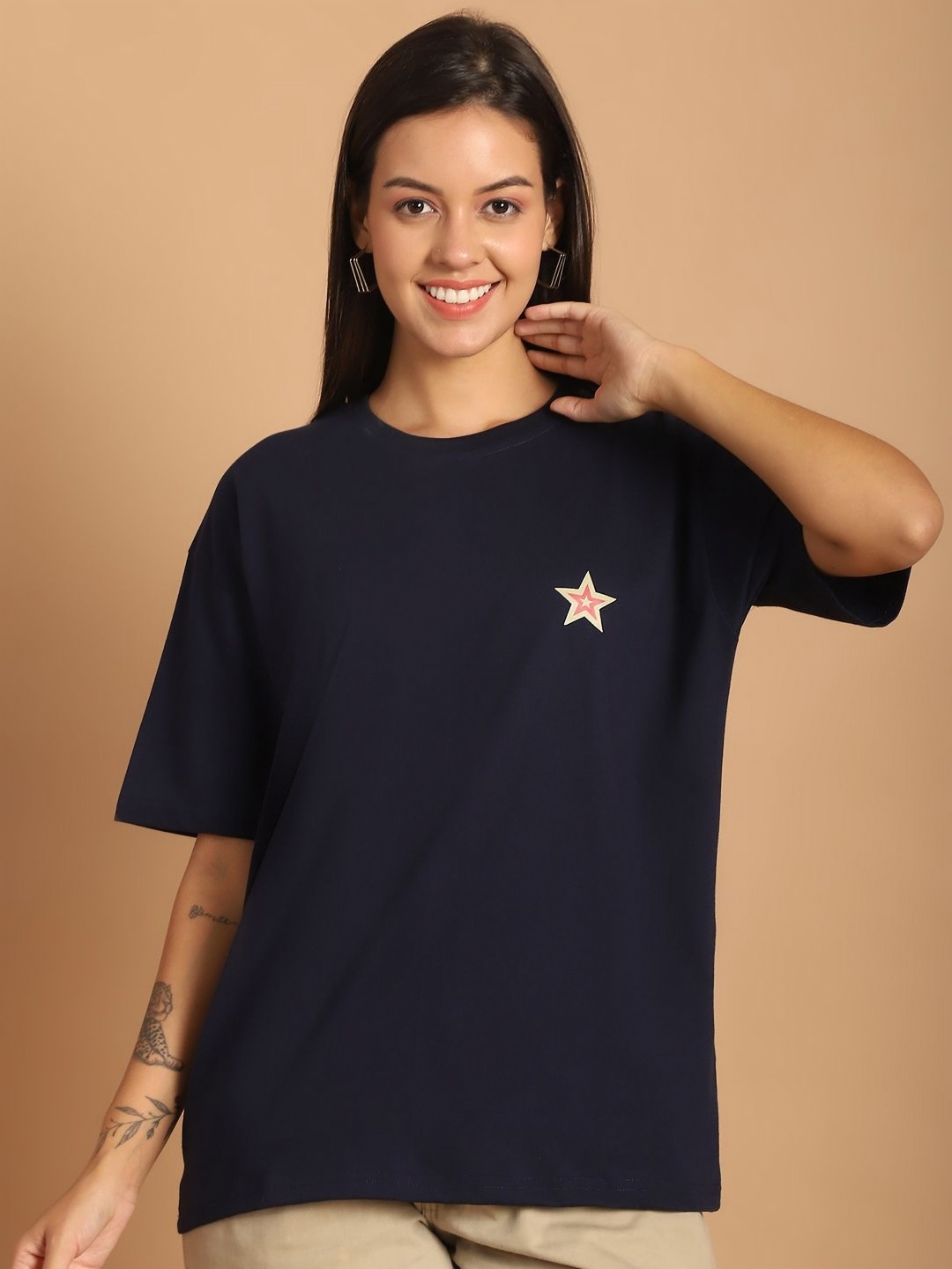 

Dreambe Women Printed T-shirt, Black