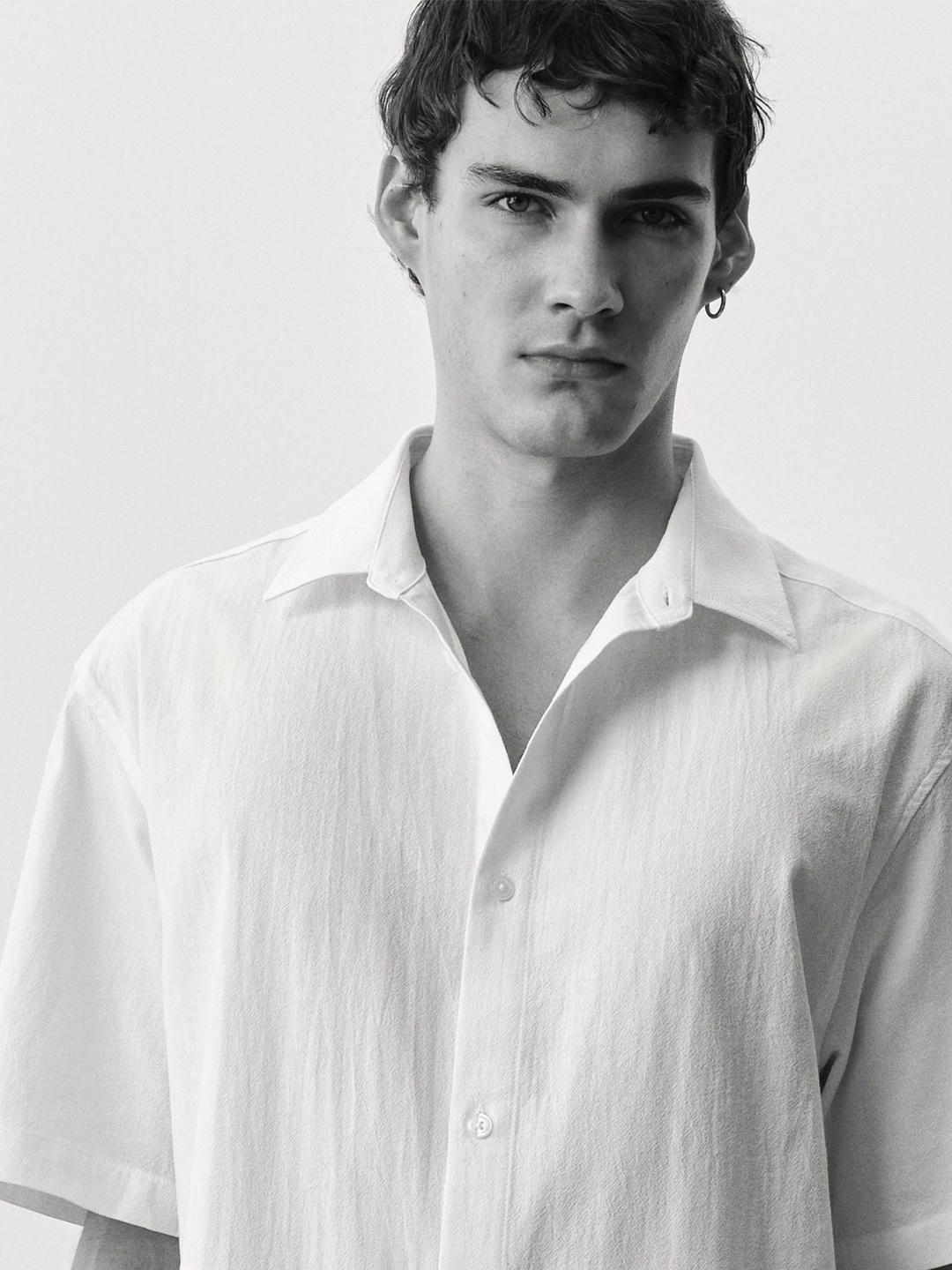 

H&M Regular Fit Textured Shirt, White