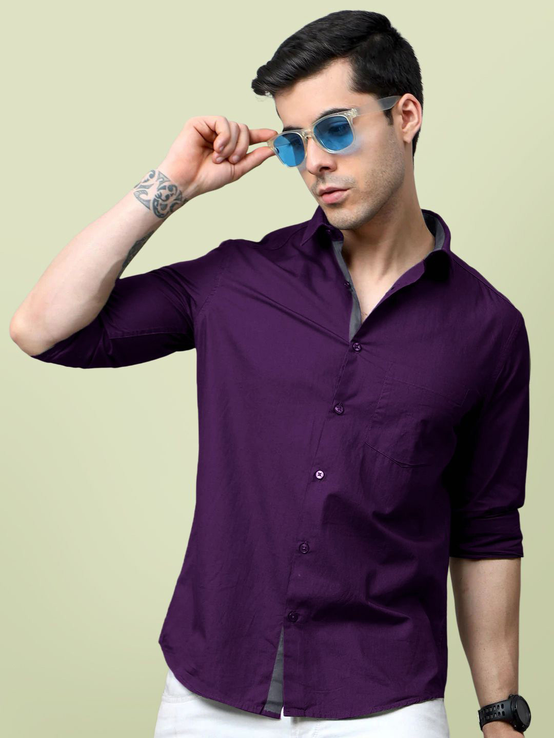

Moda Rapido Men Standard Opaque Formal Shirt, Purple