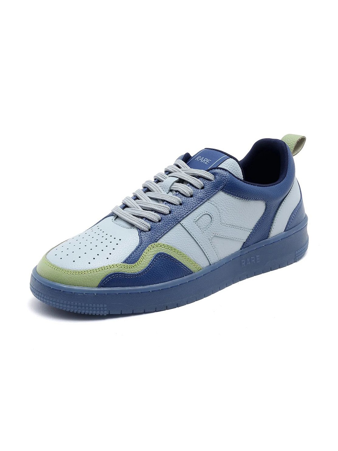 

RARE RABBIT Men Colourblocked Leather Sneakers, Blue