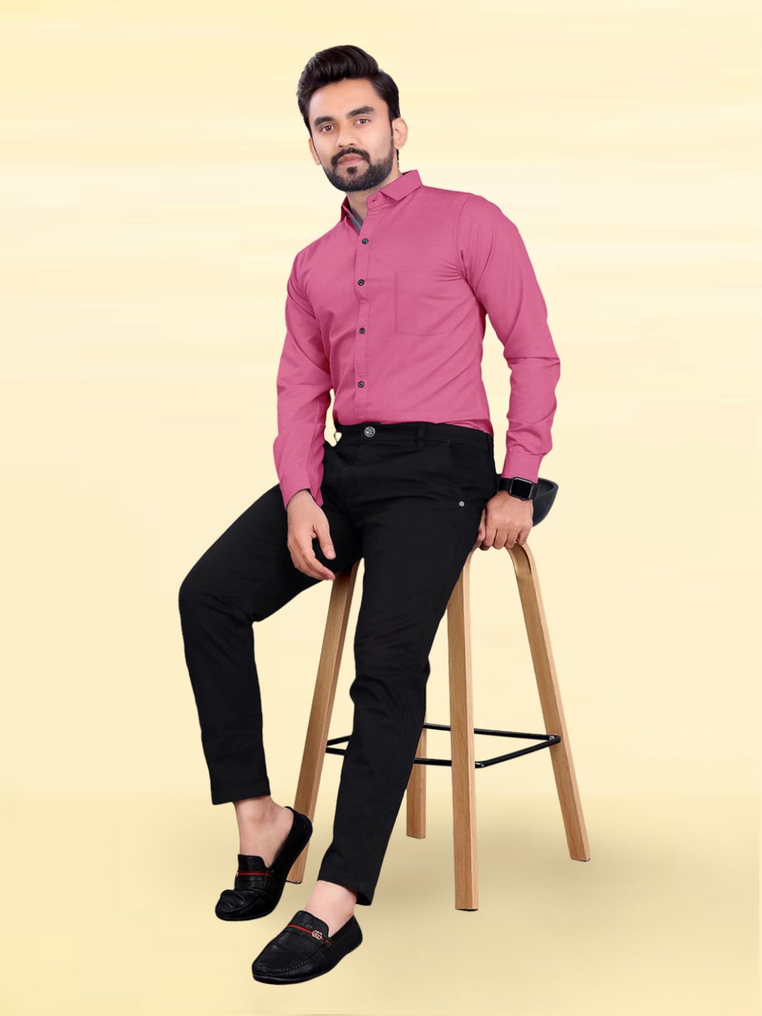 

Moda Rapido Men Standard Opaque Formal Shirt, Pink