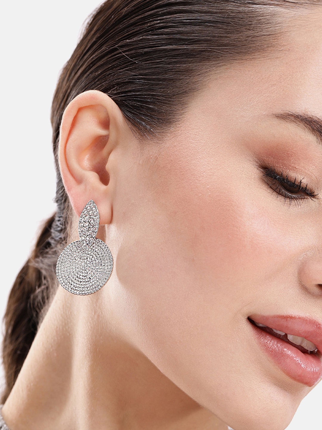 

DressBerry Circular Drop Earrings, Silver