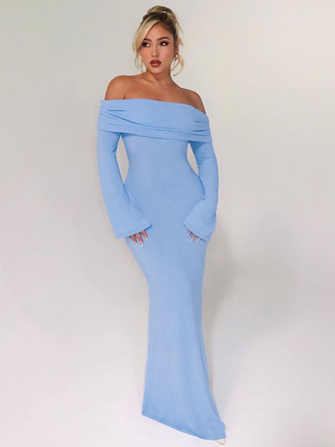 

MIAKEE Off-Shoulder Maxi Dress, Blue