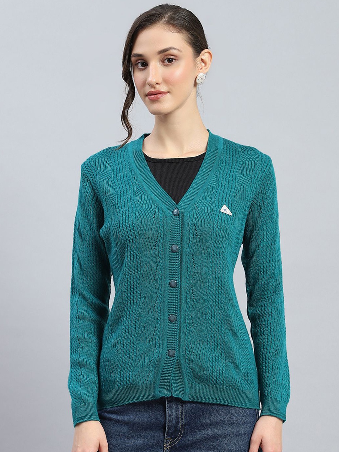 

Monte Carlo Women Woollen Cardigan, Green