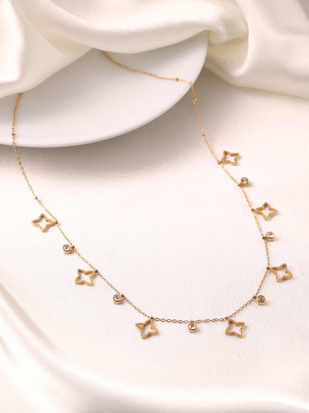 

DressBerry Stone Studded Chain, Gold