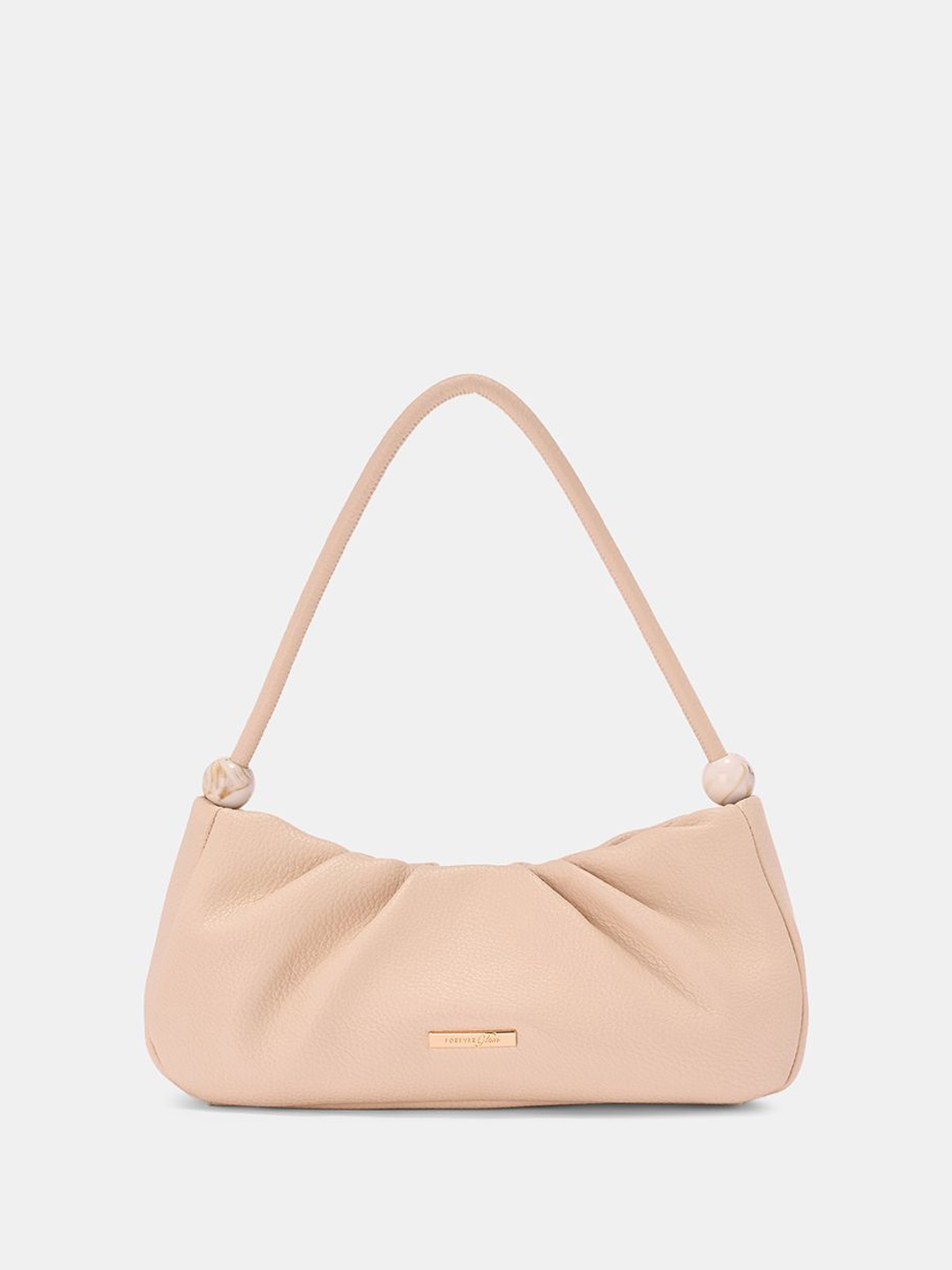 

Forever Glam by Pantaloons PU Structured Shoulder Bag with Bow Detail, Beige