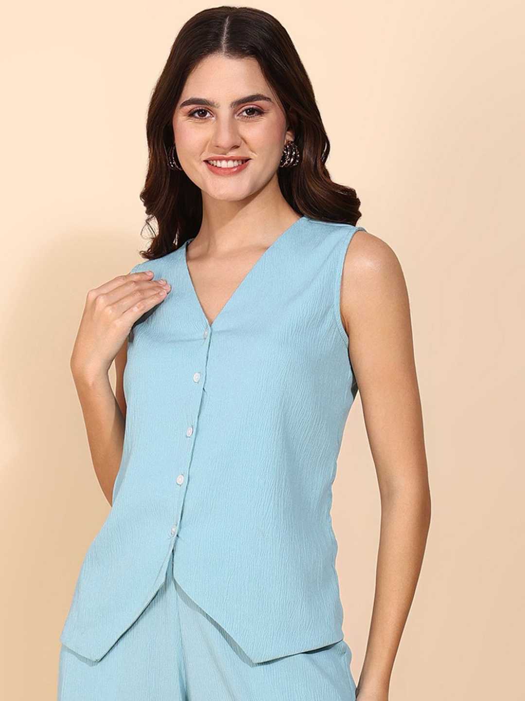 

Fashfun Crepe Top, Blue