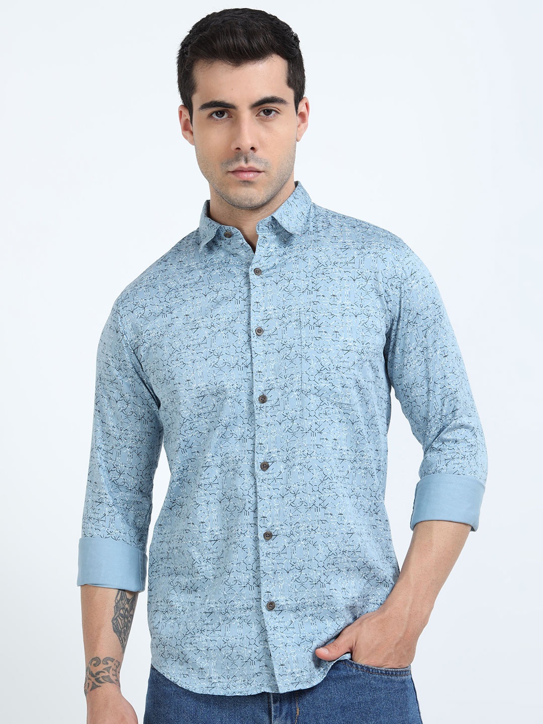 

MYLANA Men Slim Fit Floral Opaque Printed Casual Shirt, Multi