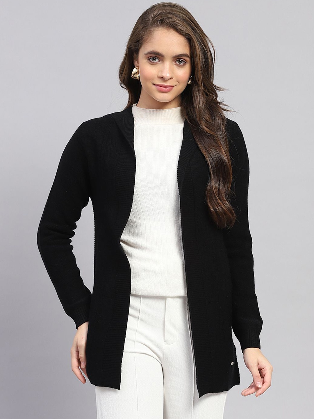 

Monte Carlo Women Woollen Cardigan, Black
