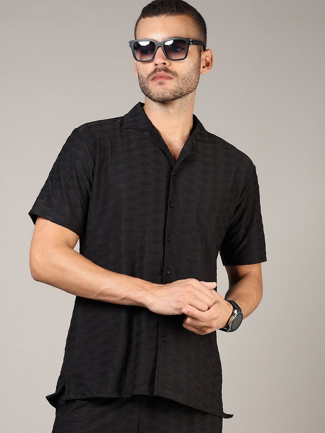 

V-Mart Men Opaque Casual Shirt, Black