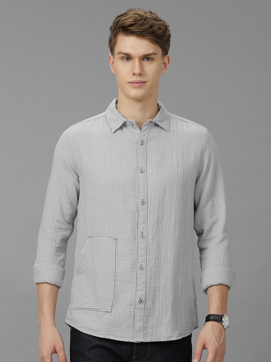 

Voi Jeans Men Slim Fit Opaque Casual Shirt, Green