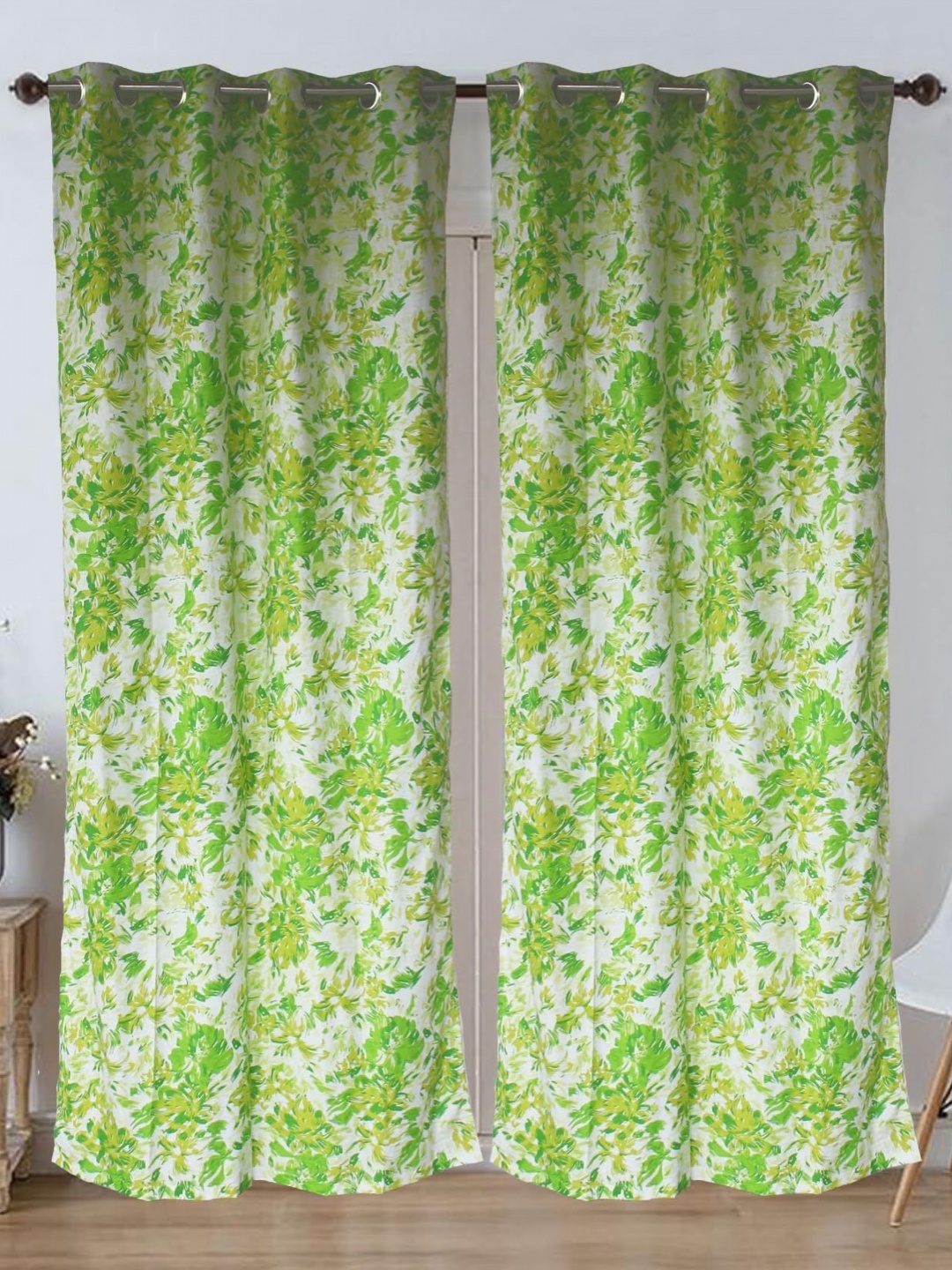

Dekor World Multicoloured Set of 2 Floral Long Door Curtain, Multi