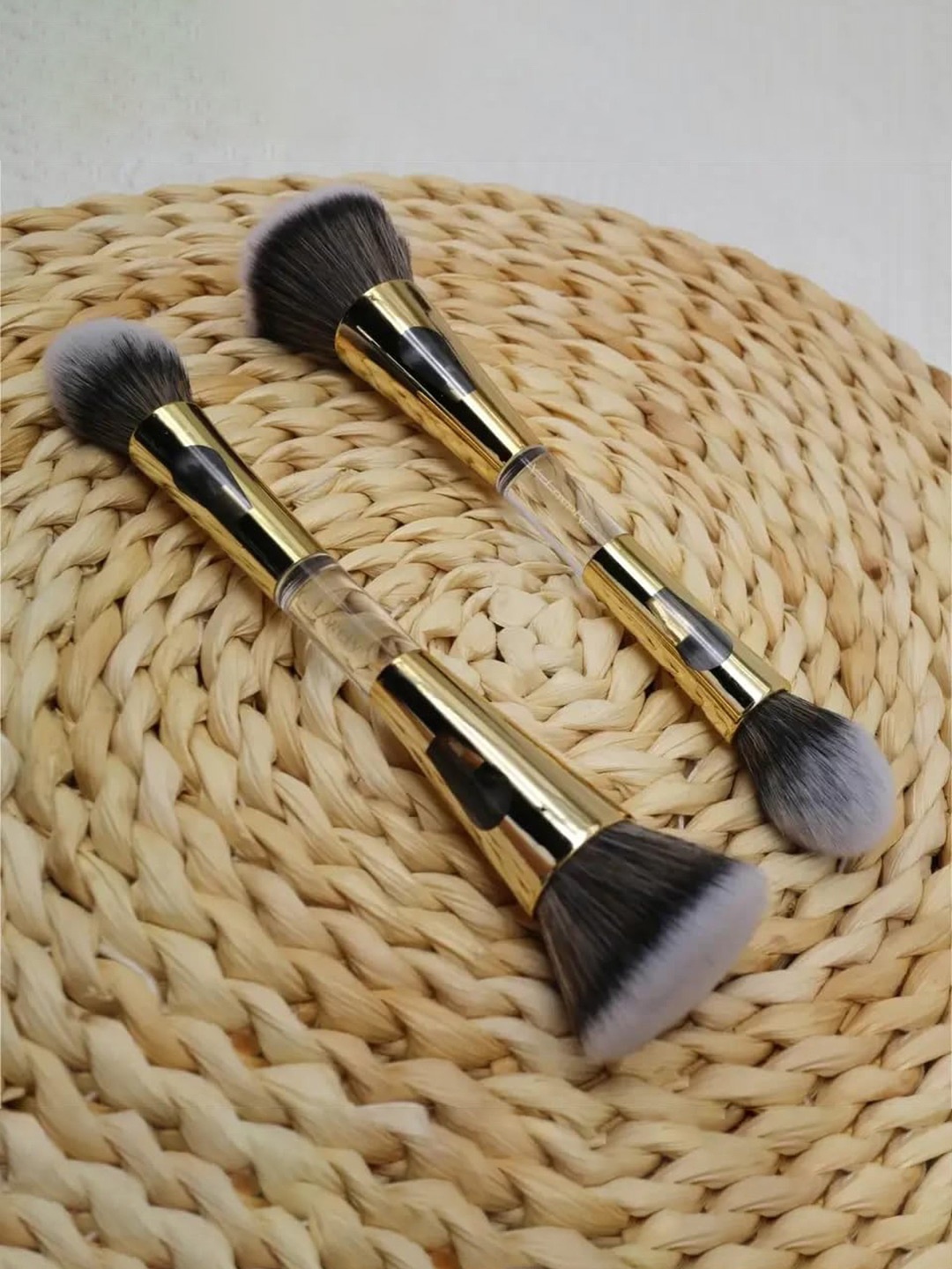 

Facejewel 4in1 Makeup Brush With Heart & Mini Heart Puff, Gold