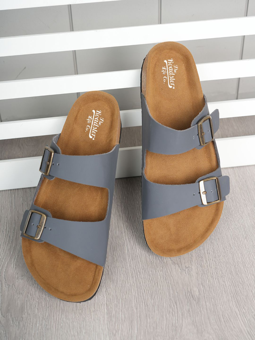 

The Roadster Lifestyle Co Men Slip On Comfort Sandals, Grey