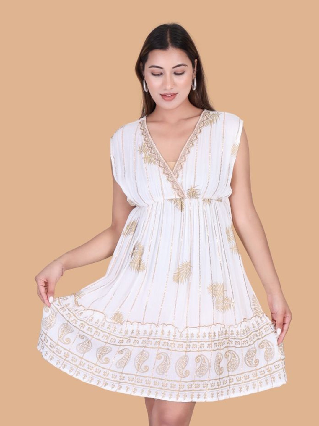 

Moda Rapido Crepe Fit & Flare Dress, White