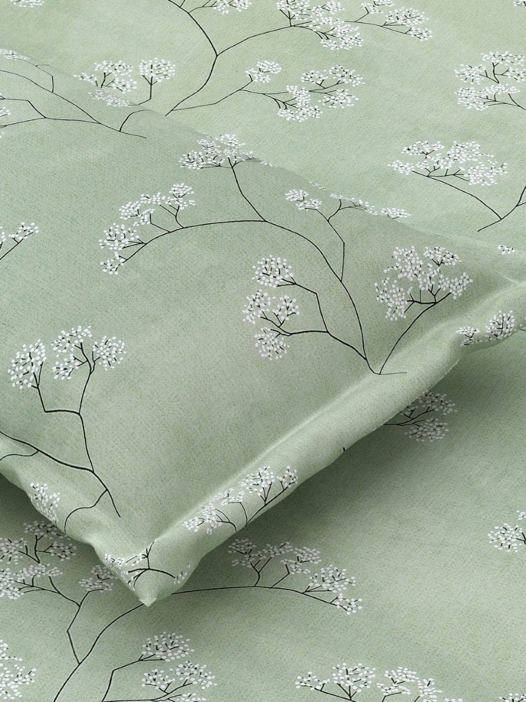 

Jaipur Weaves Green & Grey Floral 180 TC Single Bedsheet with 1 Pillow Covers