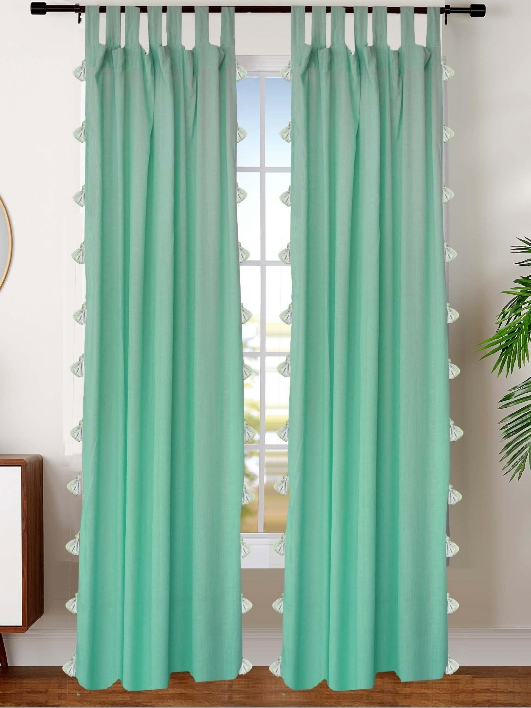 

Dekor World Multicoloured Set of 2 Sheer Door Curtain, Multi