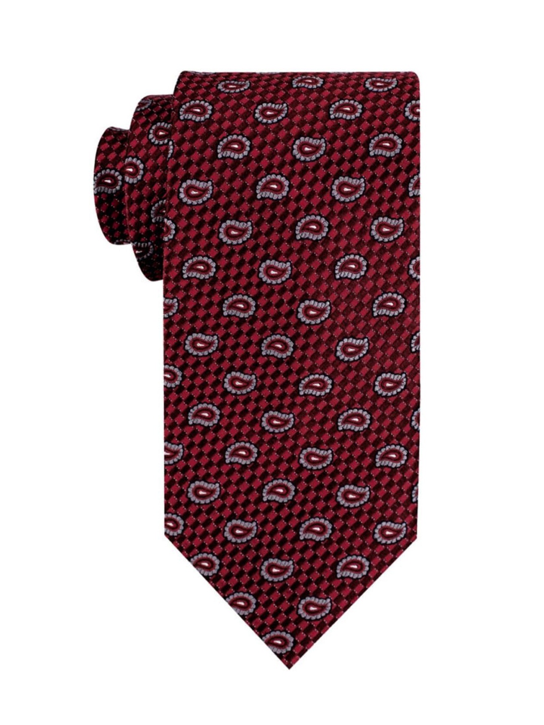 

The Tie Hub Men Woven Design Broad Tie, Burgundy