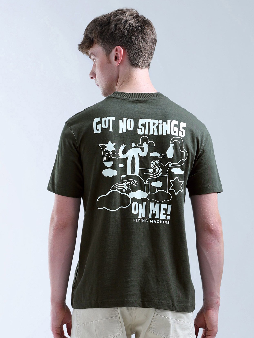 

Flying Machine Men Printed T-shirt, Green