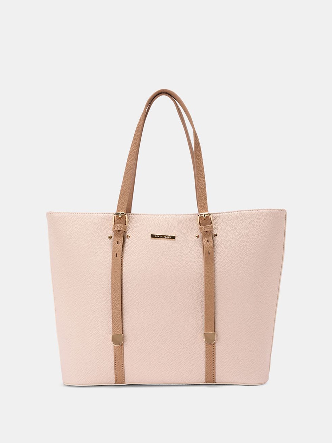 

Forever Glam by Pantaloons PU Structured Tote Bag, Cream