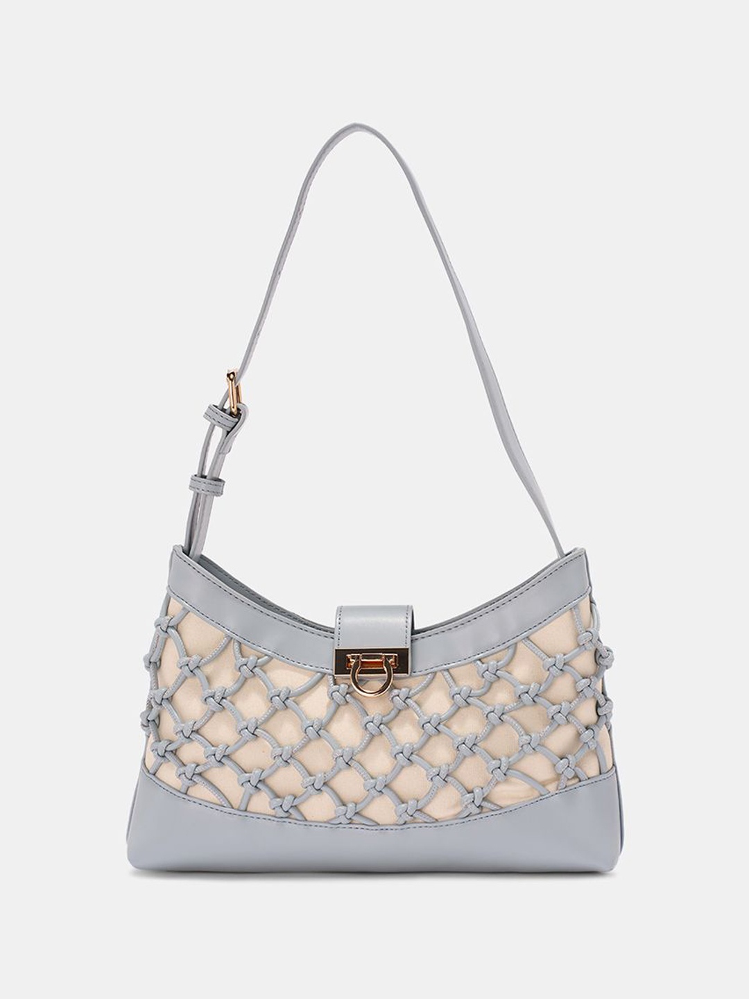 

Forever Glam by Pantaloons PU Half Moon Shoulder Bag with Quilted, Blue