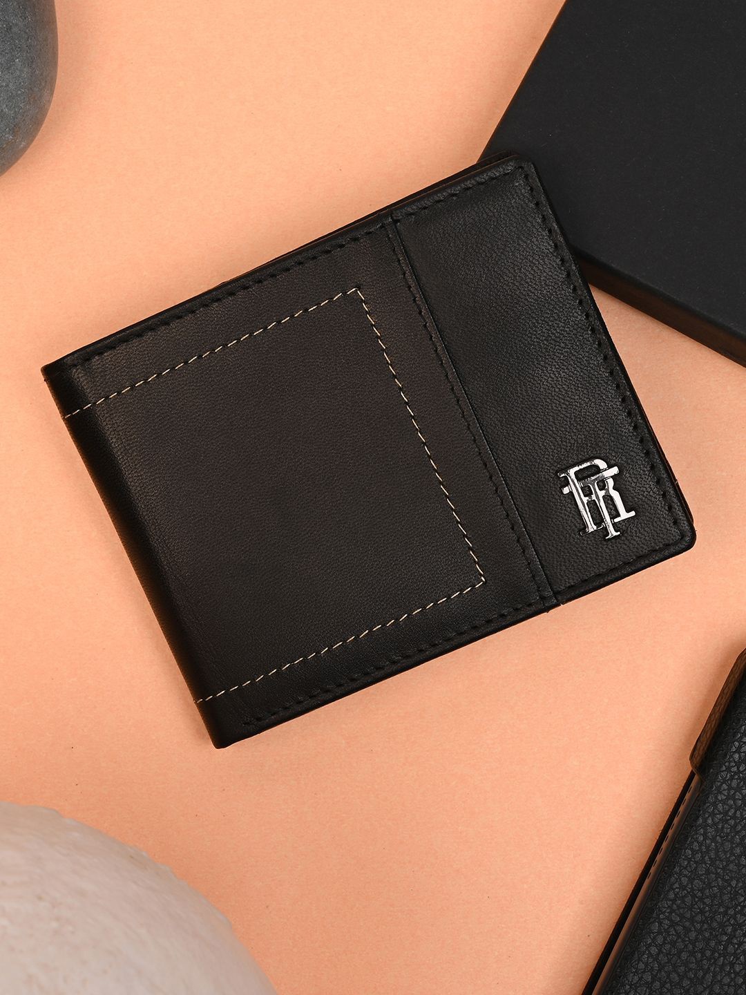 

Red Tape Men Leather Two Fold Wallet, Black