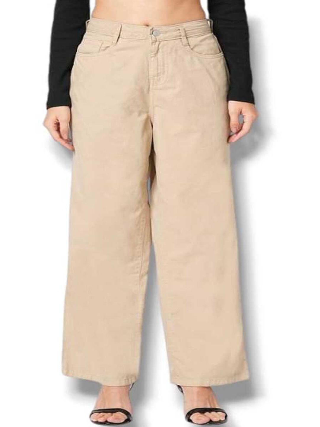 

Perfect Outlet Women Straight Fit High-Rise Stretchable Jeans, Cream