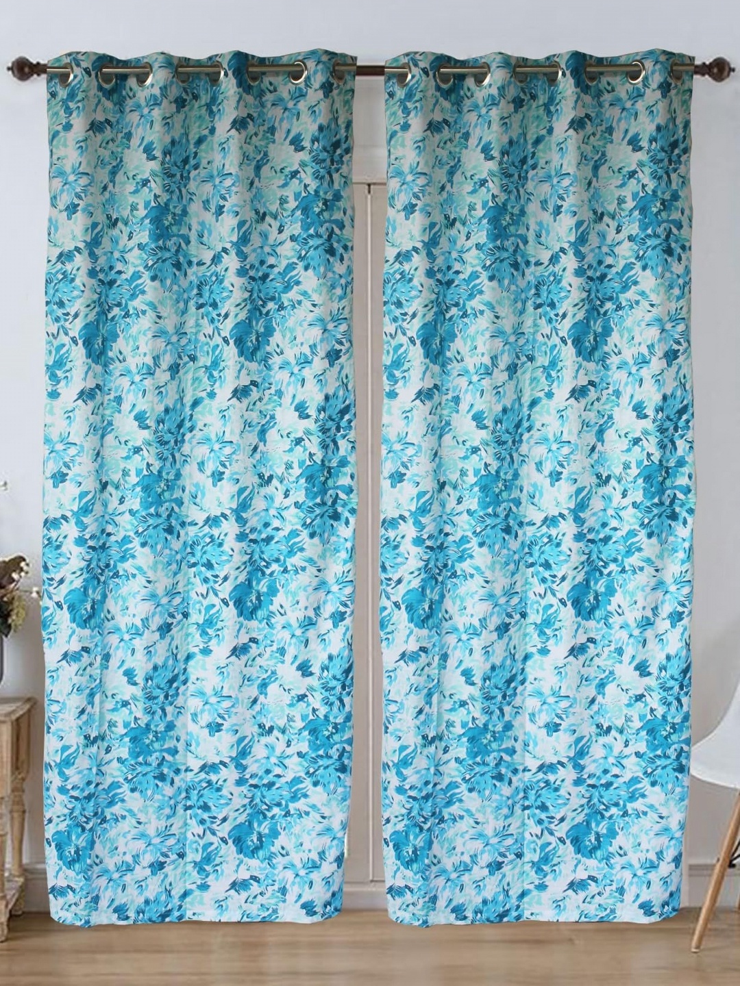 

Dekor World Multicoloured Set of 2 Floral Window Curtain, Multi