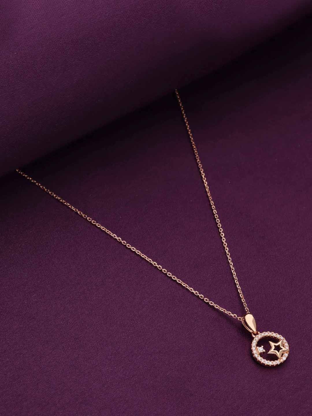 

KAI JEWEL 925 Sterling Silver Rose Gold-Plated Pendant With Chain