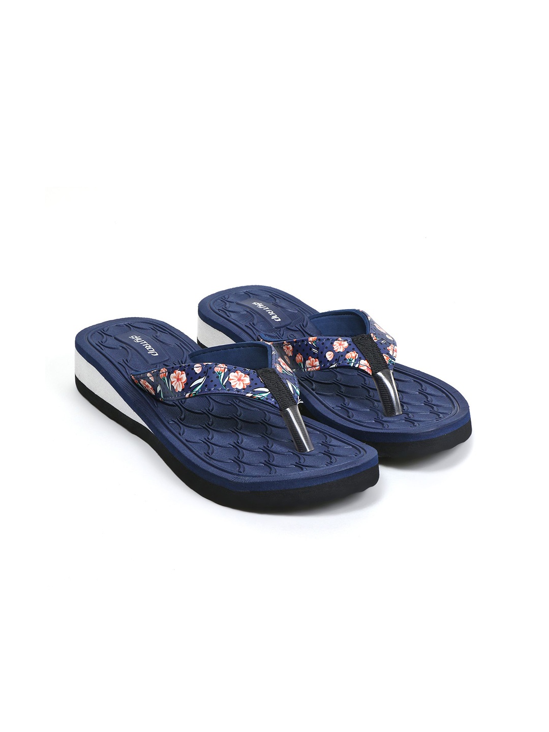 

FEENS Women Printed Thong Flip-Flops, Blue