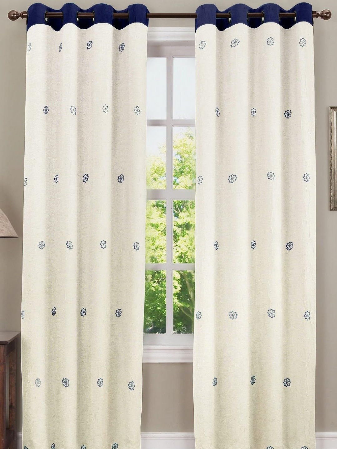

Dekor World Multicoloured Set of 2 Floral Window Curtain, Multi
