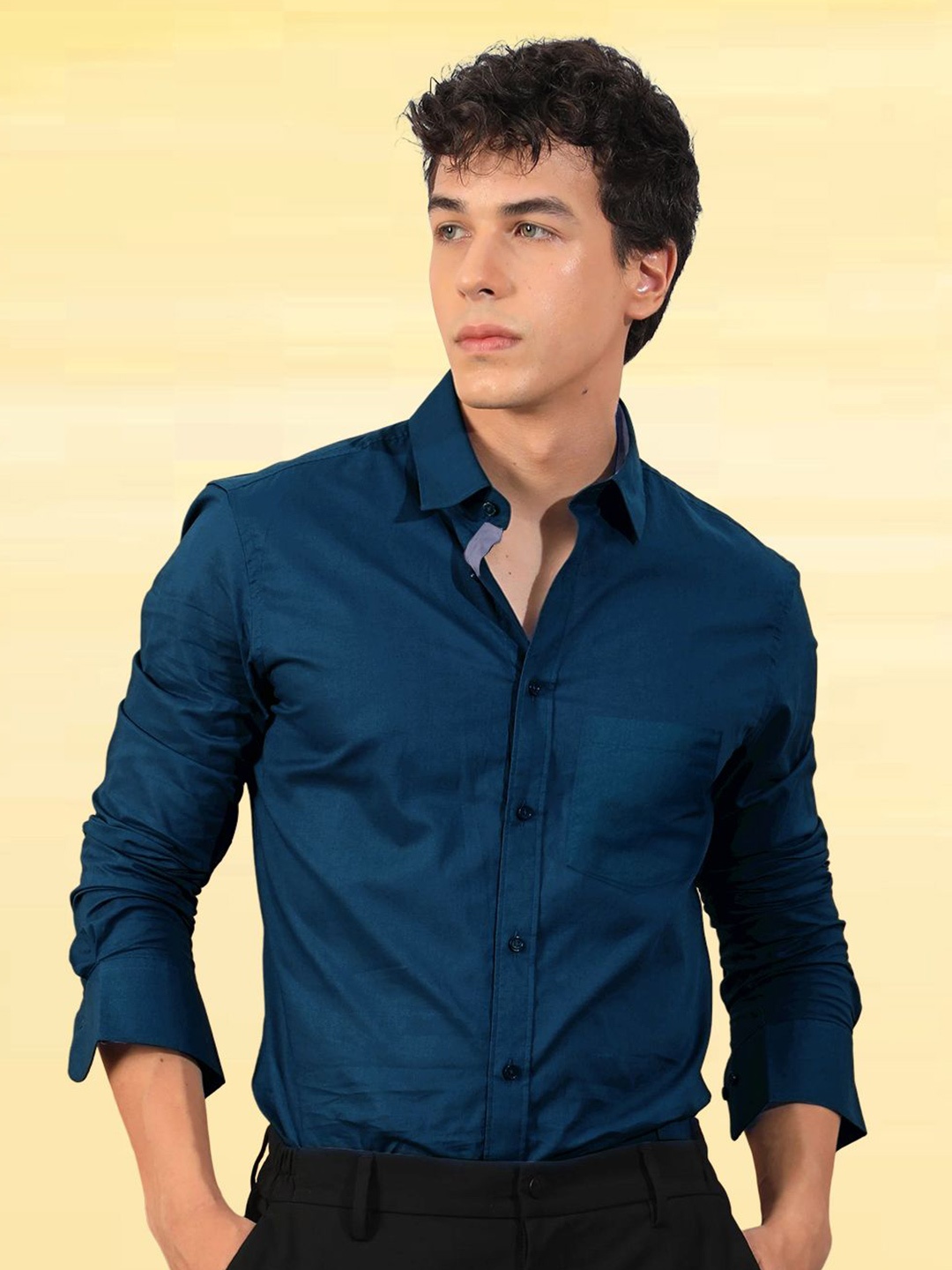 

Moda Rapido Men Standard Opaque Formal Shirt, Teal
