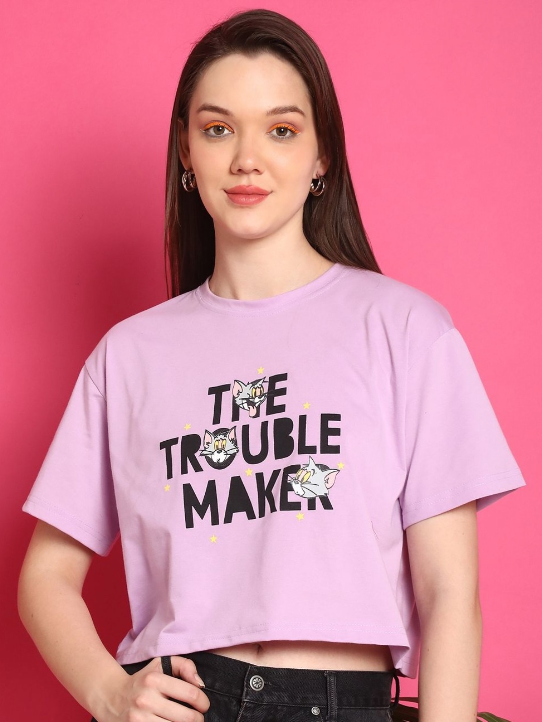 

Dreambe Women Printed T-shirt, Purple