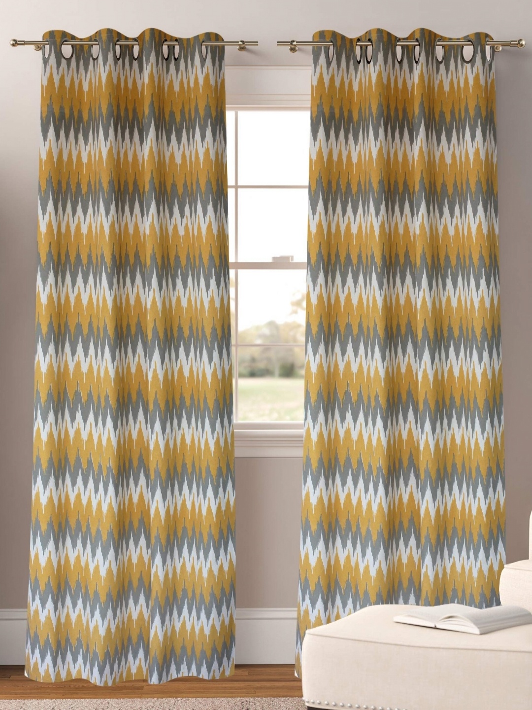 

Dekor World Multicoloured Set of 2 Window Curtain, Multi