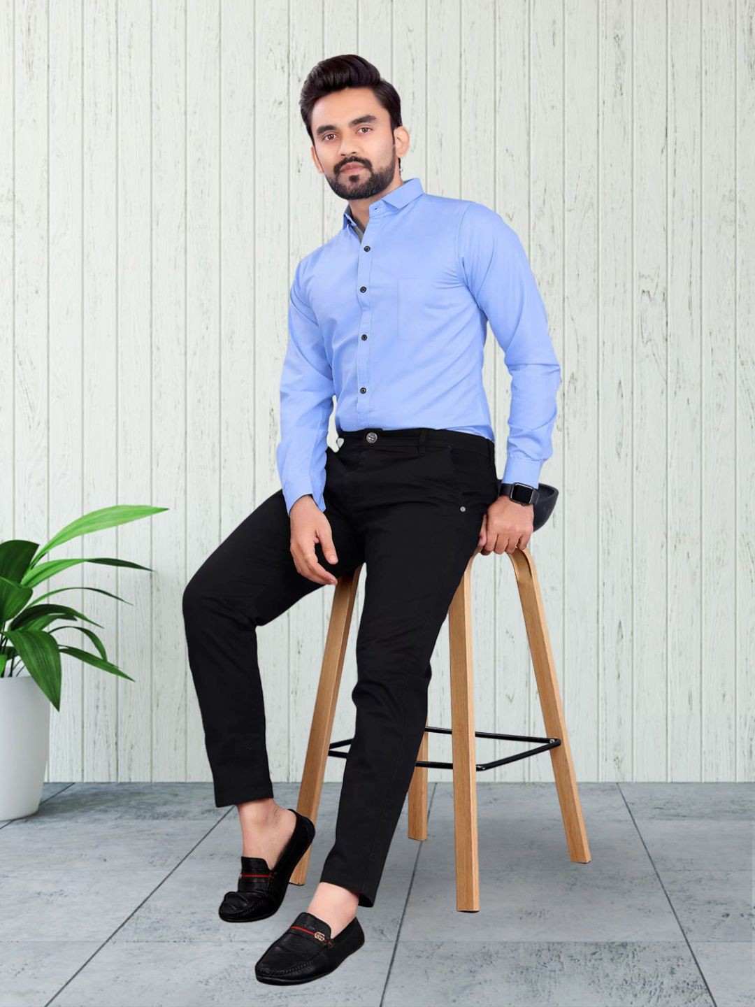 

Moda Rapido Men Standard Opaque Formal Shirt, Blue