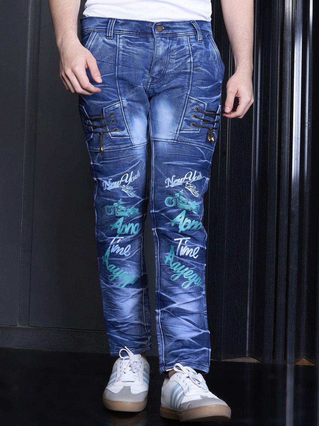 

TRACKnJEANS Men Comfort Slim Fit Jeans, Blue