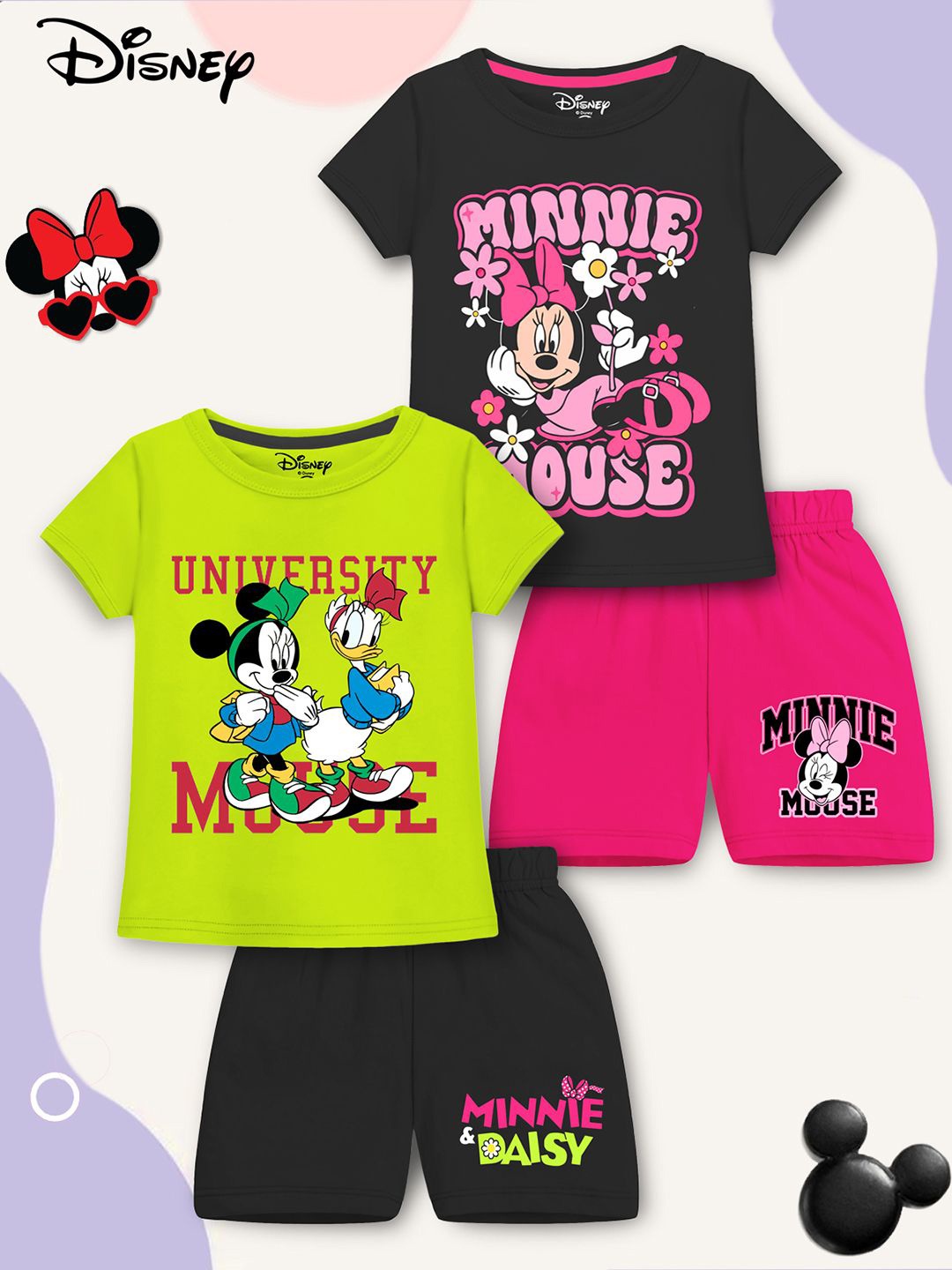 

Disney By Miss and Chief Girls Printed T-shirt with Shorts, Green