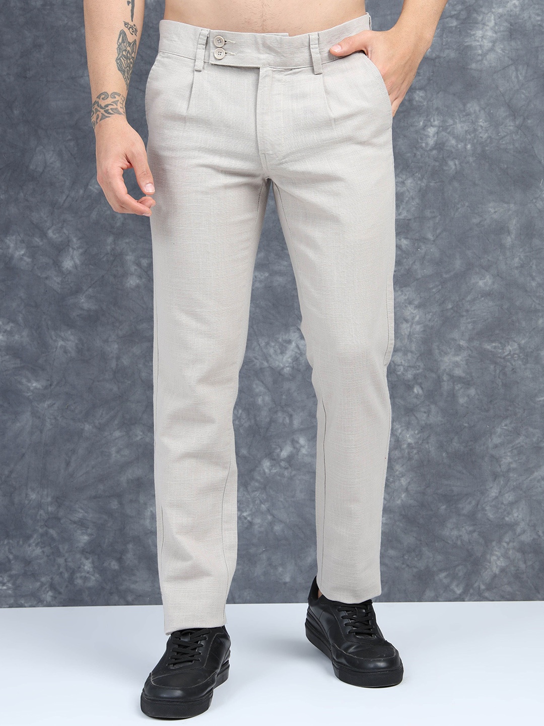 

Moda Rapido Men Brooklyn Pleated Trousers, Silver