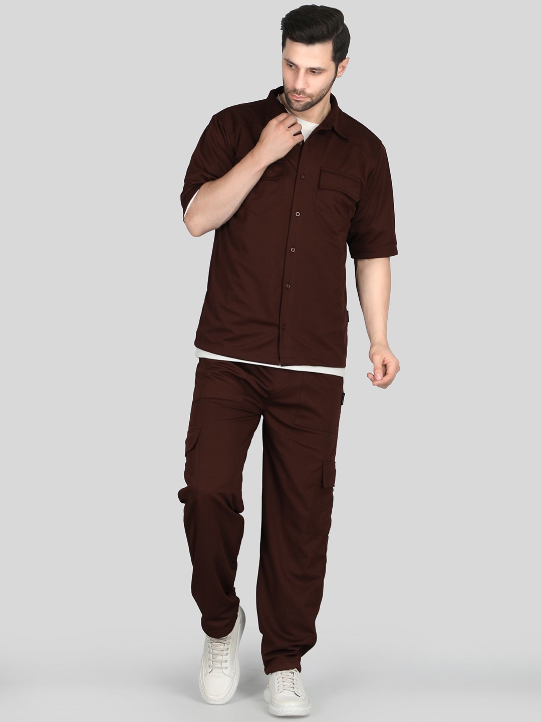 

Raxedo Men Airport Summer Co-Ord Set, Brown