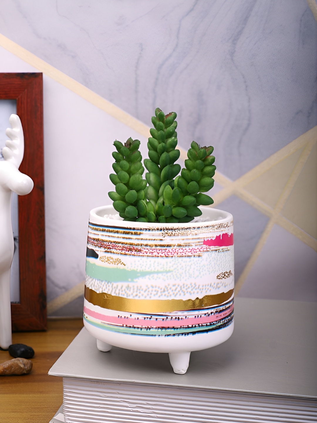

TAYHAA White 1 Pieces Succulent Artificial Plant With Pot