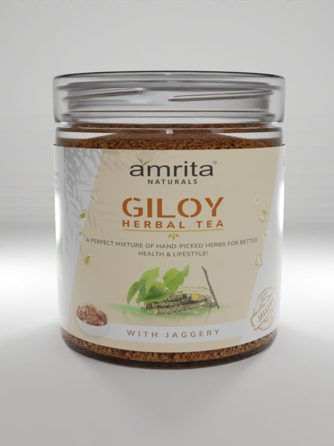 

Amrita Naturals Giloy Herbal Tea With Jaggery - 250 g, Transparent