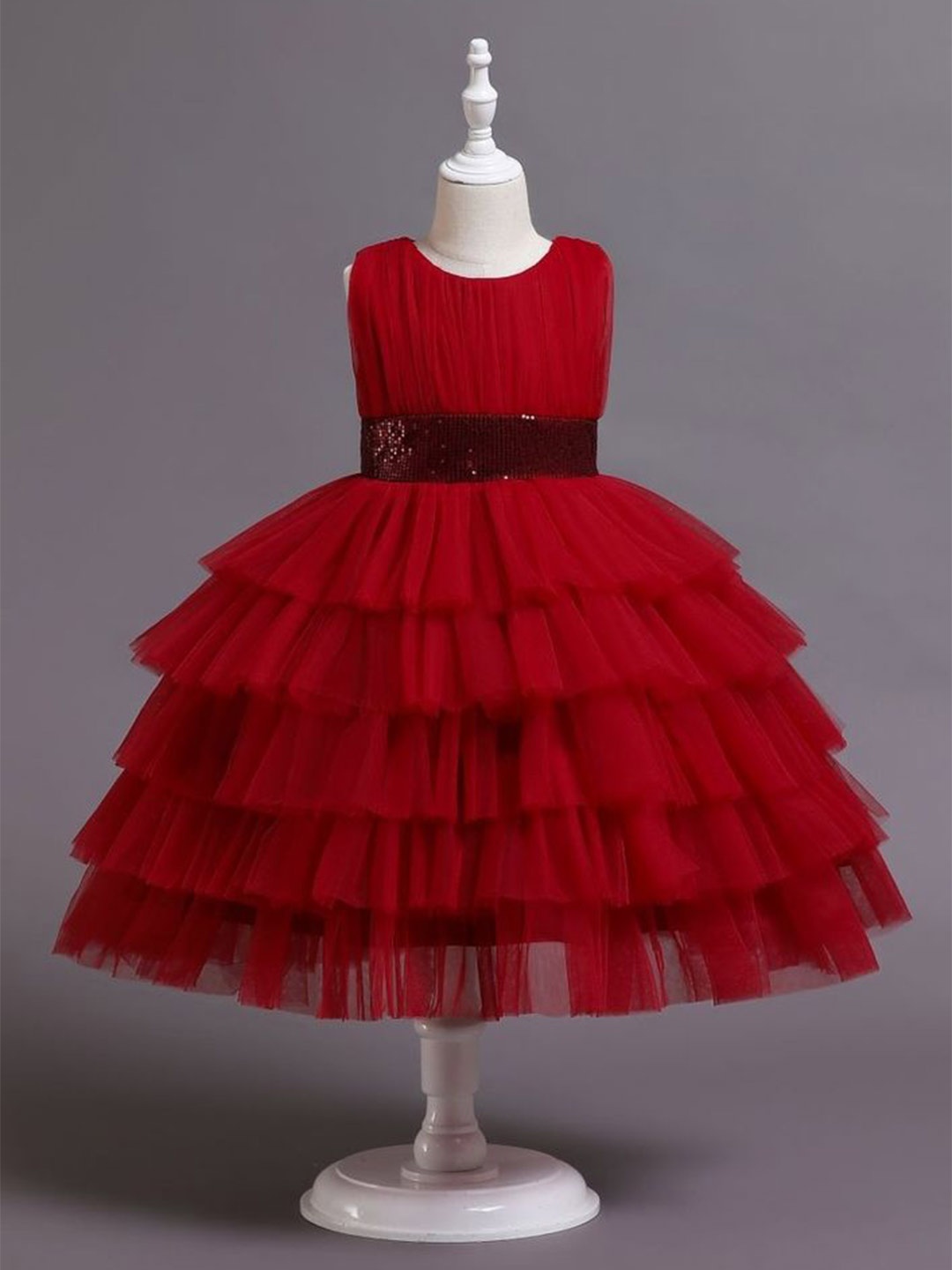 

LULU & SKY Empire Dress, Red